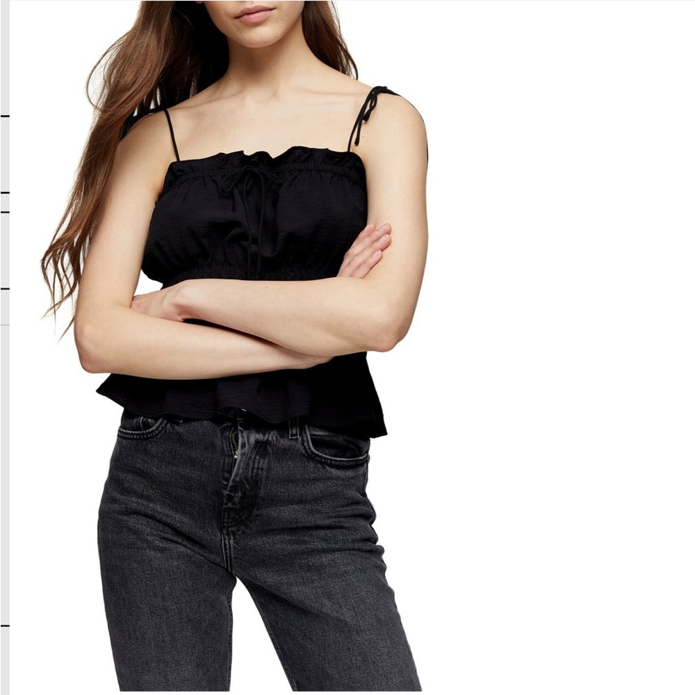 TOPSHOP Shirred Peplum Camisole